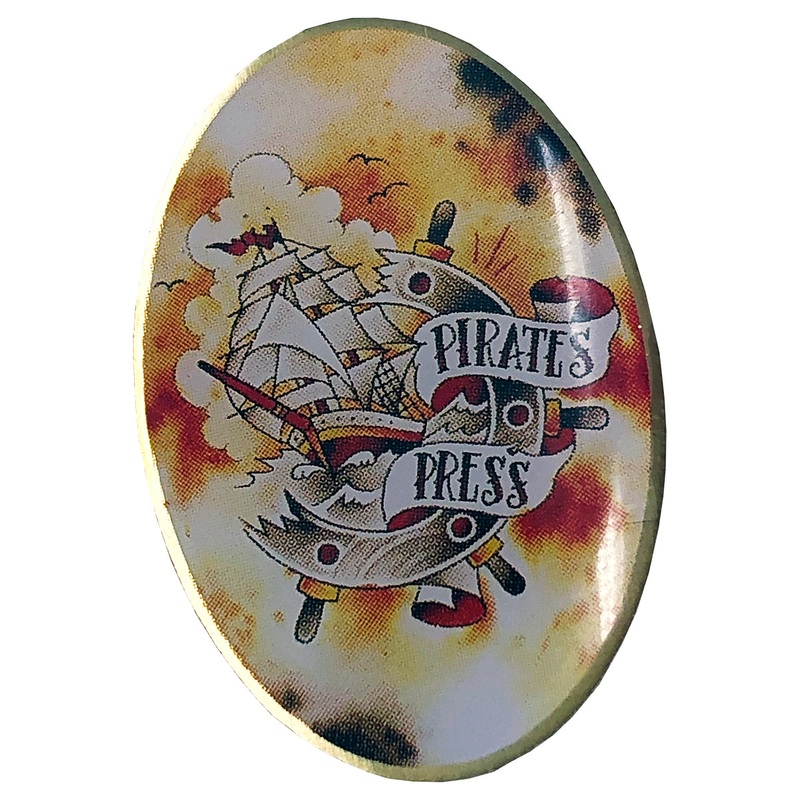 Pirates Press - Full Color Tattoo Ship - 1.25" Enamel Pin