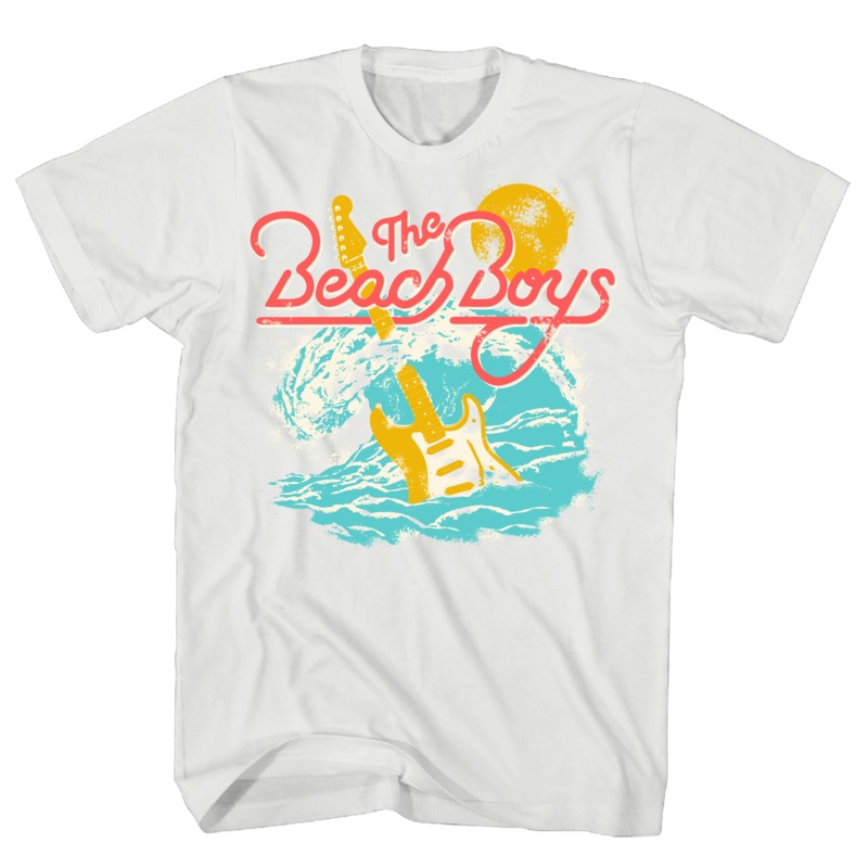 BEACH BOYS SURFING GUITAR WHITE TEE WHITE