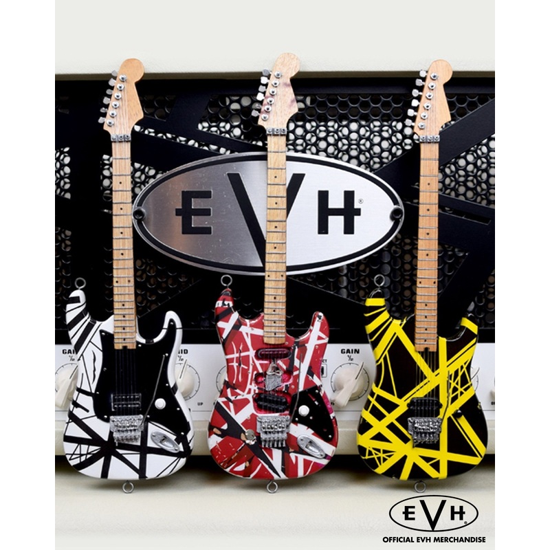 EVH SET OF 3 EDDIE VAN HALEN MINI GUITAR REPLICA COLLECTIBLES - OFFICIALLY LICENSED