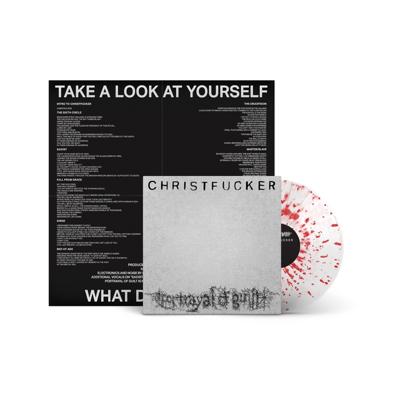 PORTRAYAL OF GUILT 'CHRISTFUCKER' LP (Limited Edition - Only 300 Made, Clear & Red Splatter Vinyl + Poster)