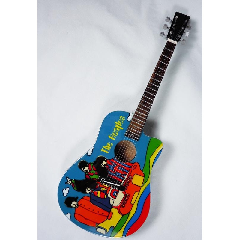 THE BEATLES - FAB FOUR YELLOW SUBMARINE MINI GUITAR