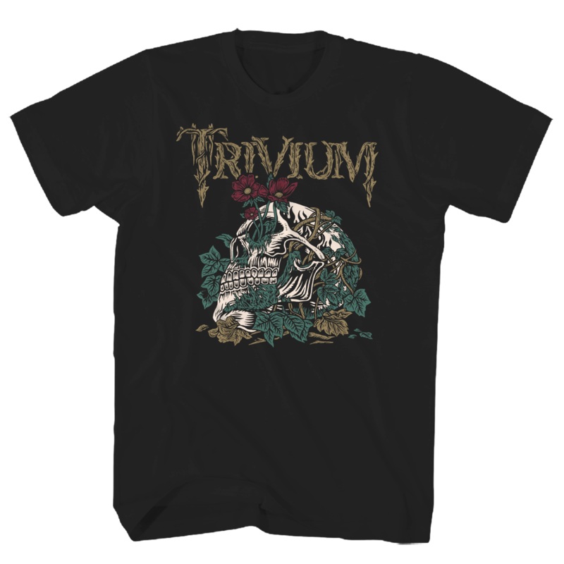 TRIVIUM SKELETON HEAD BLACK TEE BLACK