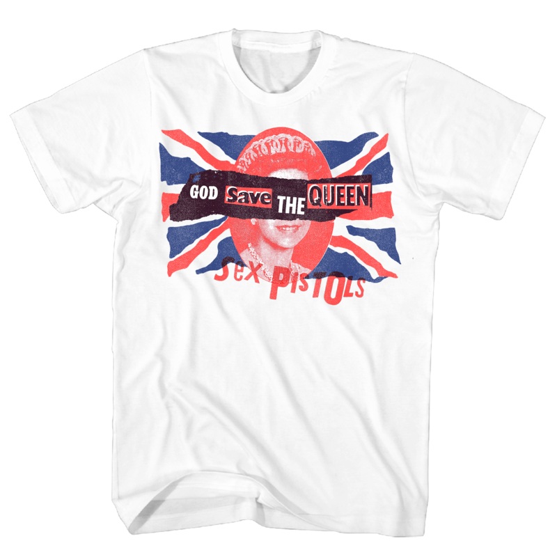 SEX PISTOLS GOD SAVE THE QUEEN FRT/BACK WHITE T-SHIRT white