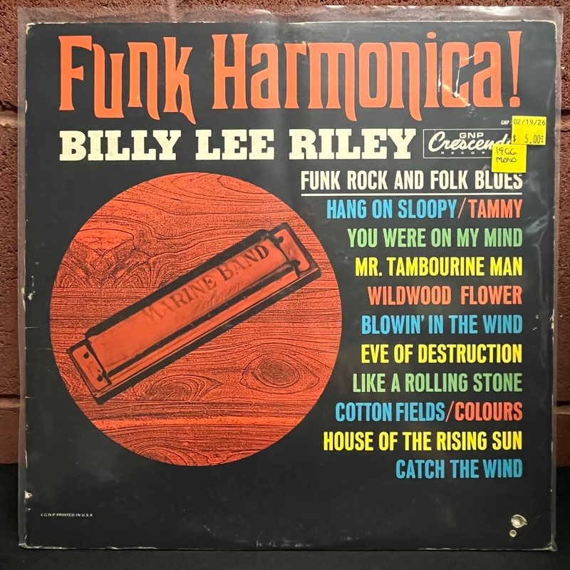 Used Vinyl: Billy Lee Riley "Funk Harmonica" LP (1966 Mono Press)