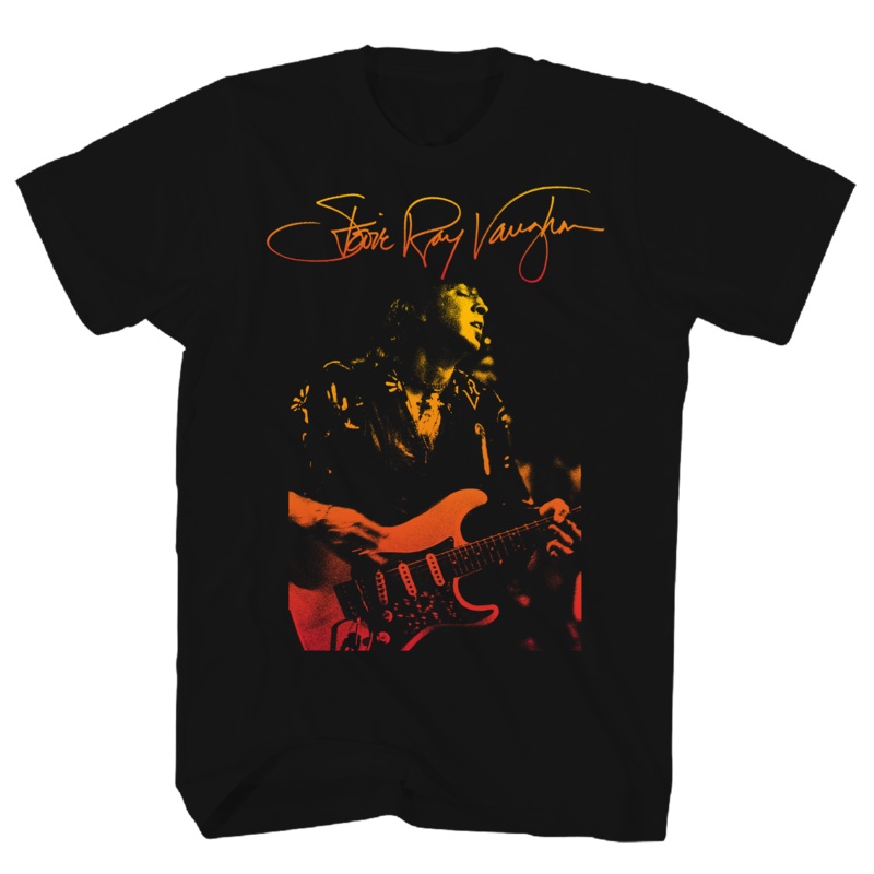 STEVIE RAY VAUGHAN GRADIENT PHOTO black