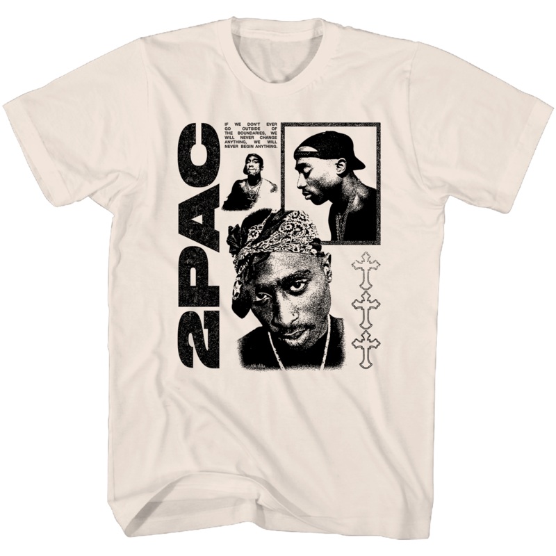TUPAC TAN PHOTOS T-SHIRT Tan