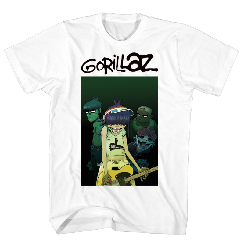 GORILLAZ WIRED COVER FADED WHITE T-SHIRT WHITE