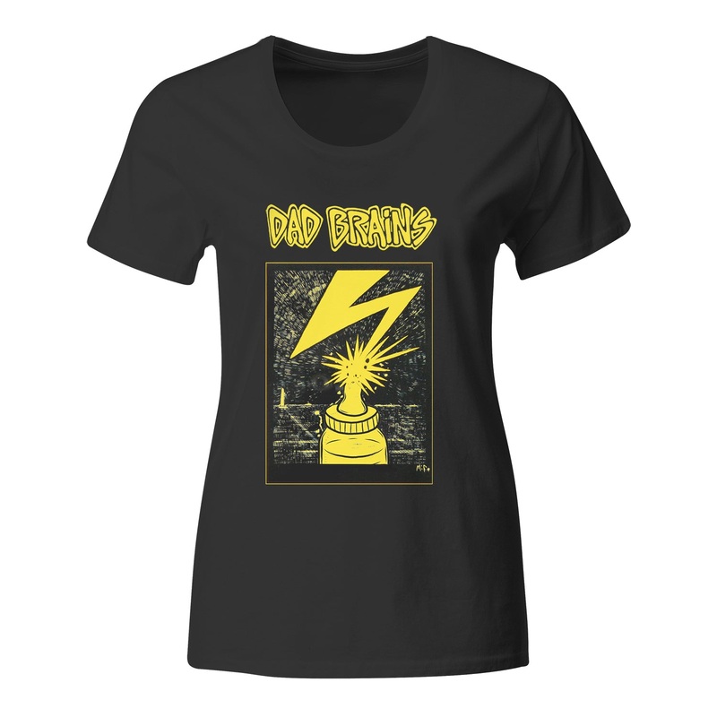 Dad Brains - Bottle - Black - Fitted T-Shirt