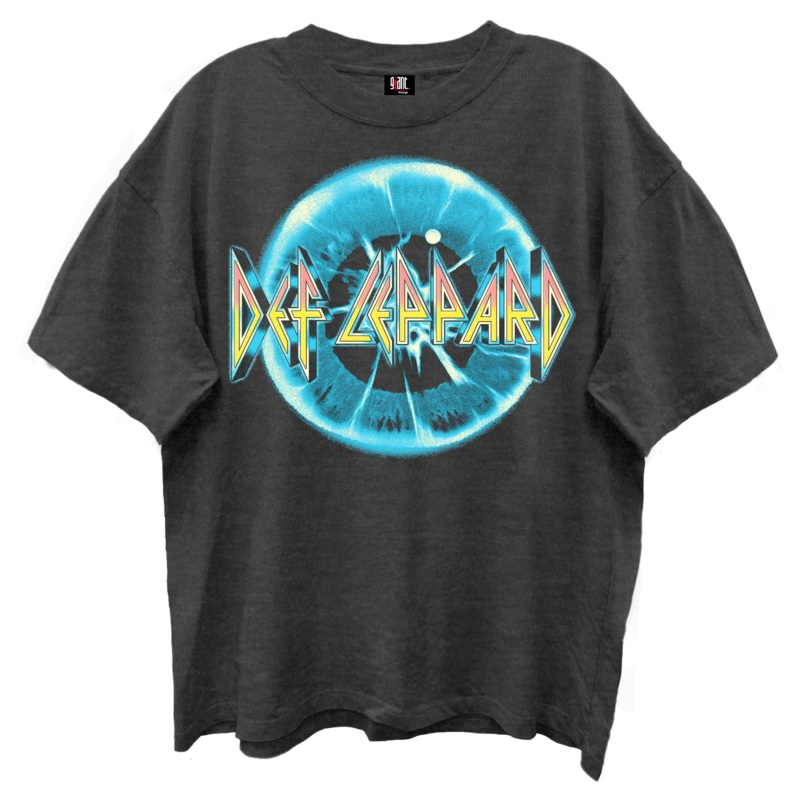 DEF LEPPARD ADRENALIZED LOGO GIANT VINTAGE/VINTAGE BLACK T-SHIRT BLACK