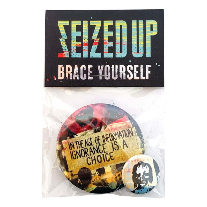 Seized Up - 3 1" & 1 2.25" Button Pack in Bag w/ Hang Card
