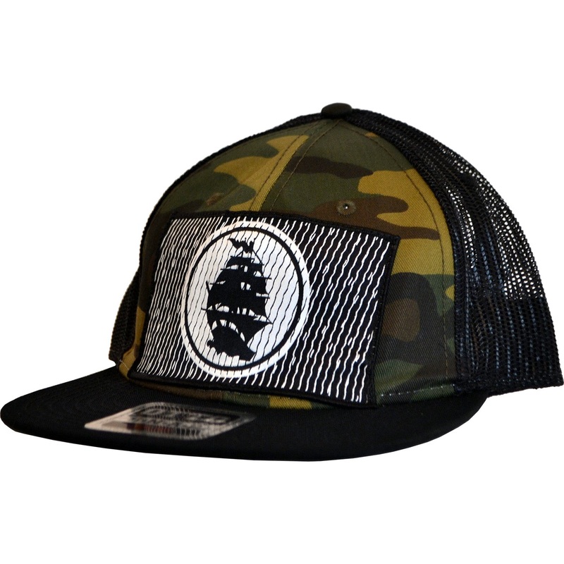 Pirates Press - 15th Anniversary - Rock The Ship - Circle Logo Rectangle Patch - Camo - Hat