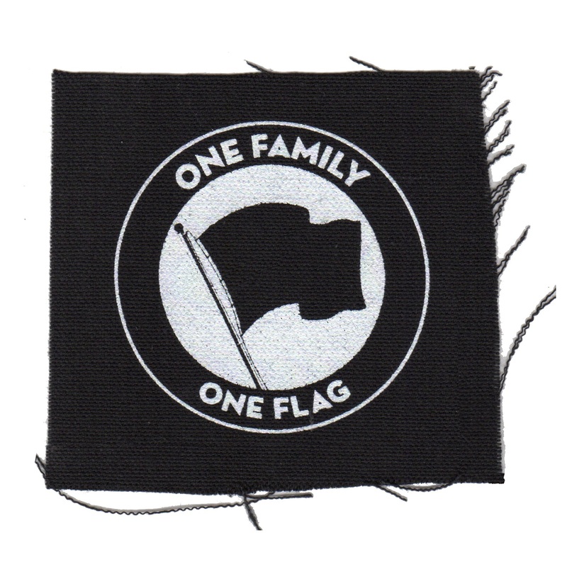 Pirates Press Records - One Family One Flag - Black - Patch - Cloth - Screenprinted - 4" x 4"