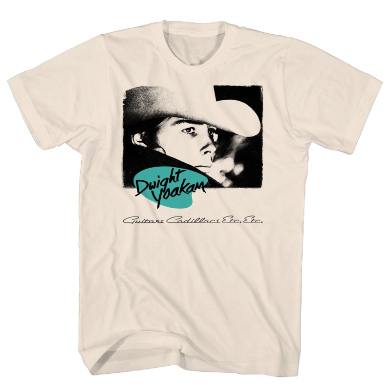 DWIGHT YOAKAM GUITARS AND CADILLACS ALBUM COVER FRT/BACK NATURAL T-SHIRT NATURAL