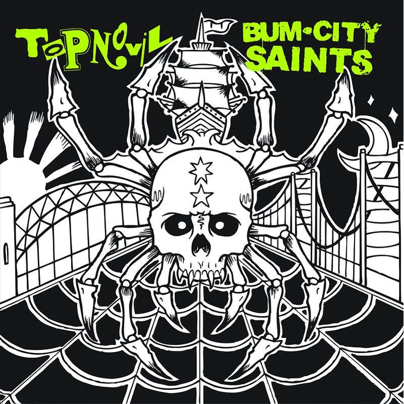 Topnovil / Bum City Saints - Split - Yellow W/ Black Splatter - Vinyl 7"