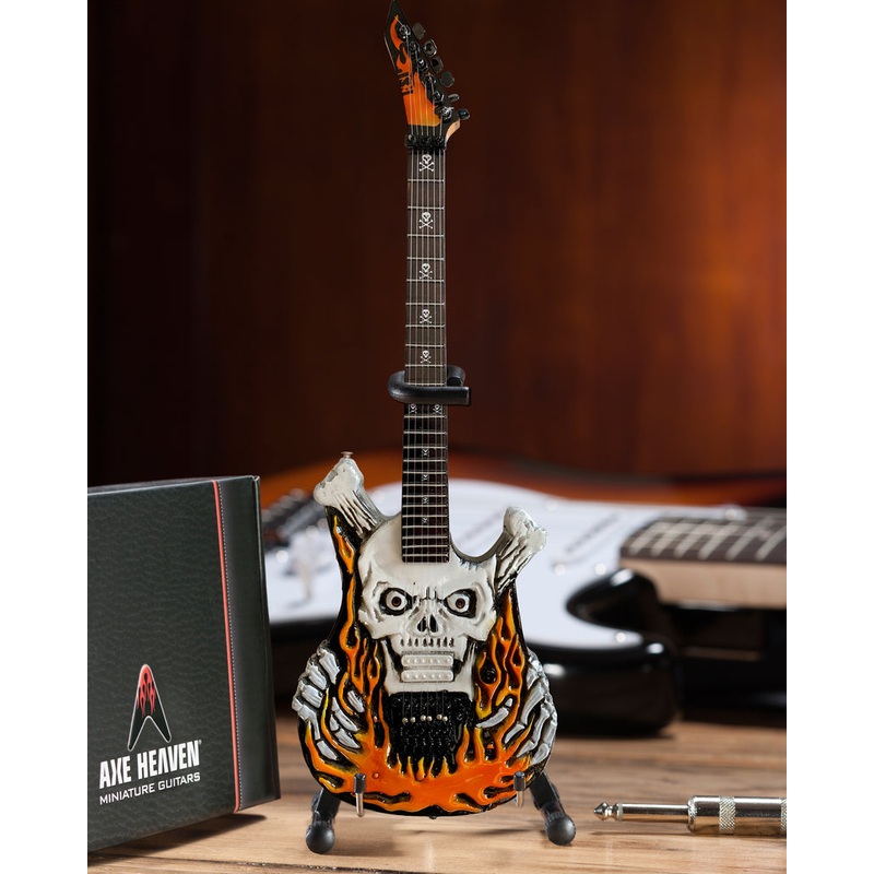 DOKKEN - GEORGE LYNCH - LICENSED ESP FLAMING SKULL MINI GUITAR REPLICA