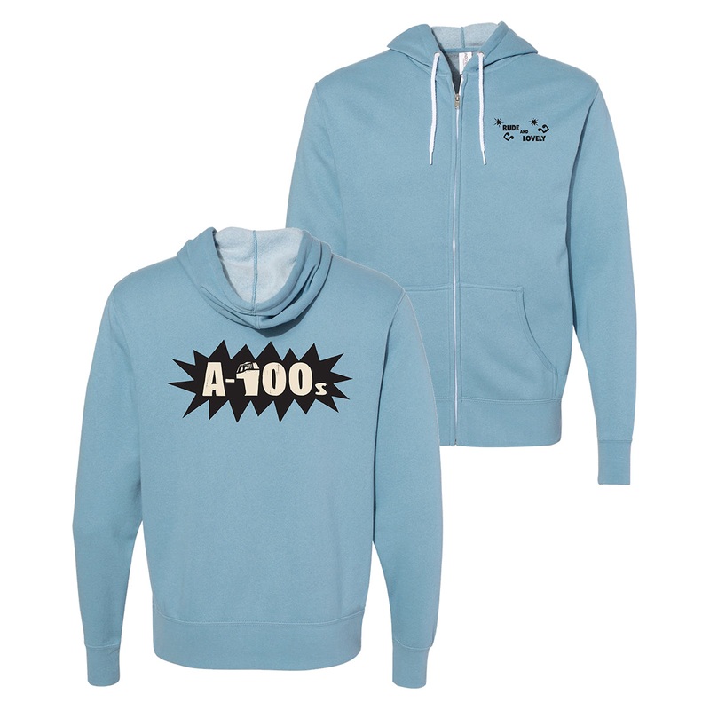 A-100s - Rude and Lovely - Pale Blue - Zip-Up Hoodie