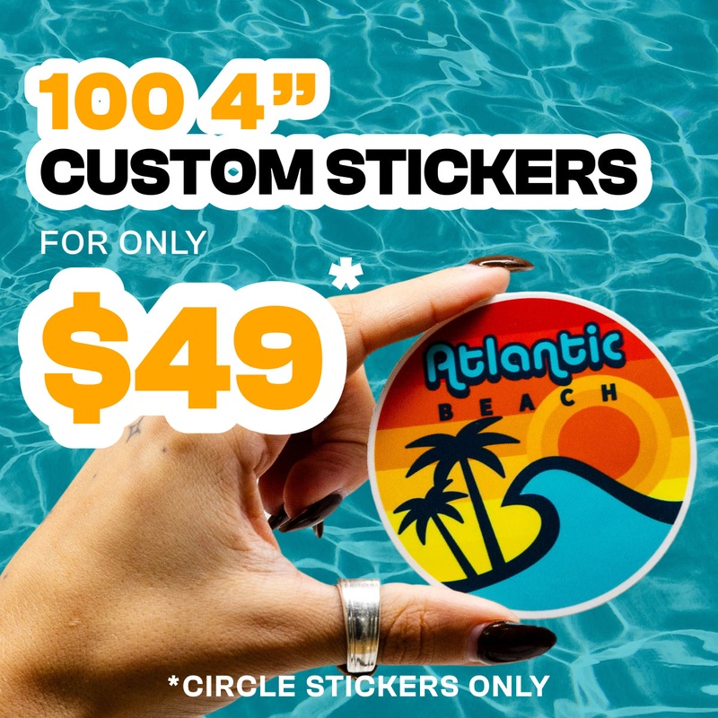 100 Custom 4.0" Circle Stickers