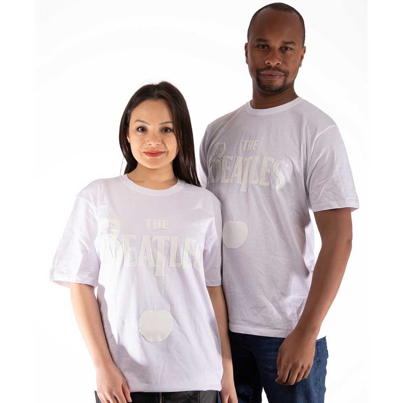 The Beatles - Drop T Logo & Apple White-on-White | White