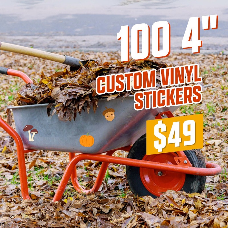 100 Custom 4.0" Vinyl Stickers