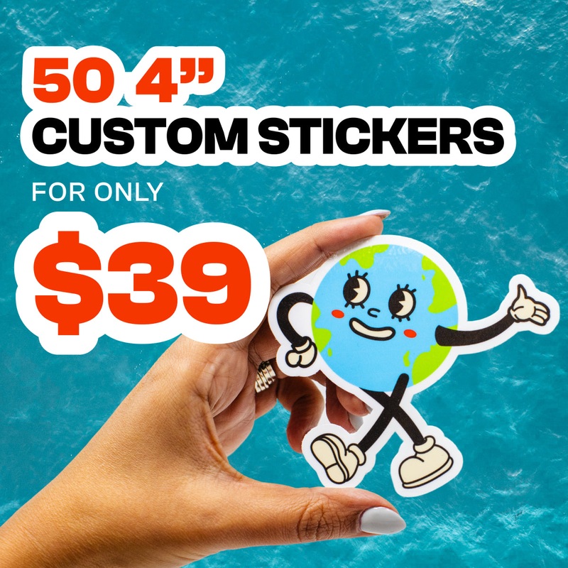 50 Custom 4.0" Vinyl Stickers