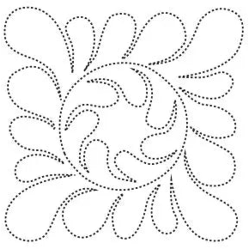 Feathered Square 9" Quilt Stencil