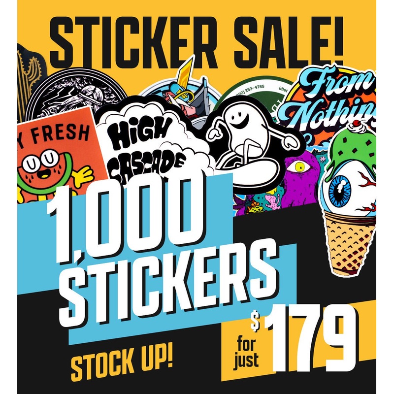 1000 Custom 2.5" Vinyl Stickers for $179