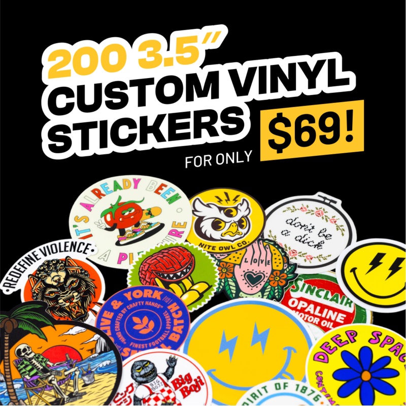 200 Custom 3.5" Vinyl Stickers