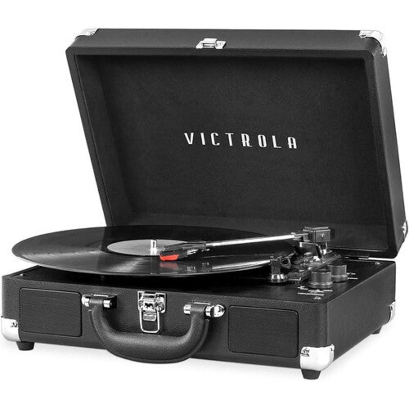 Victrola - Victrola-550BT-BLK Journey Bluetooth Wireless Suitcase Turntable 3 Speed (Black) | Turntables