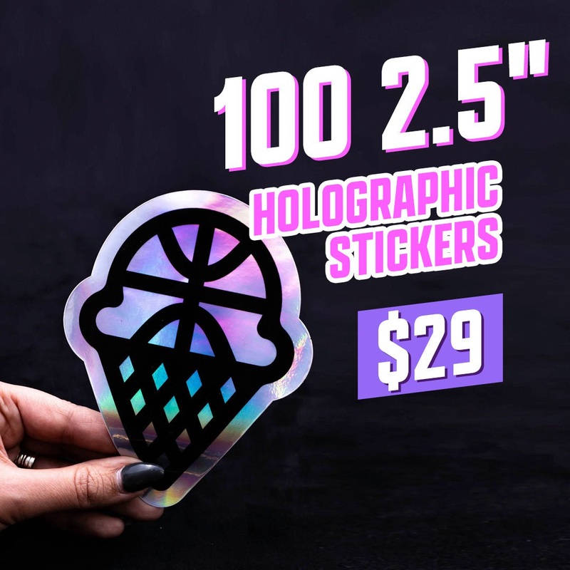 100 2.5" Custom Holographic Stickers