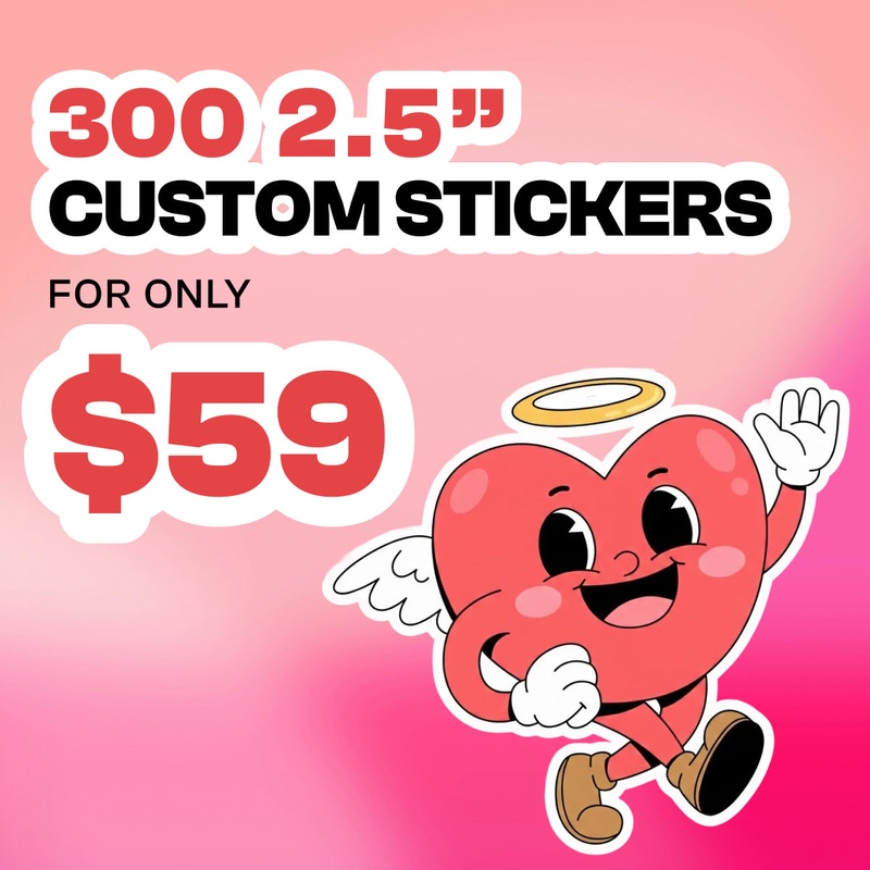 300 Custom 2.5" Vinyl Stickers
