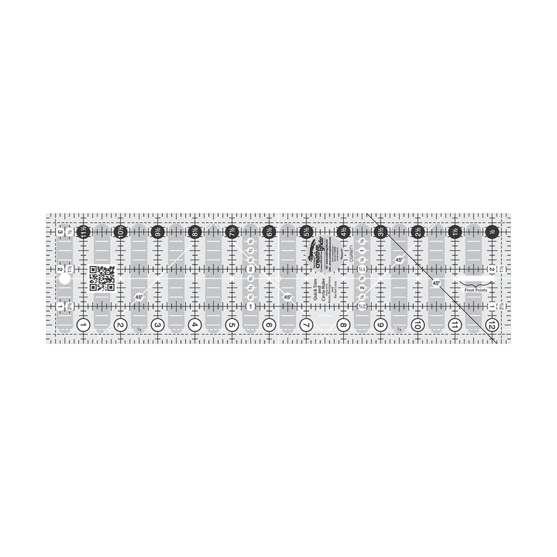 Creative Grids Quick Trim Ruler 3-1/2in X 12-1/2in Rectangle