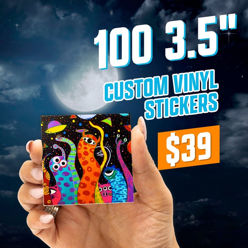 100 Custom 3.5" Vinyl Stickers