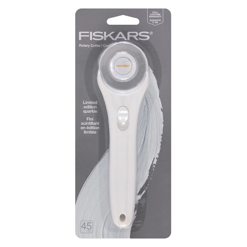 Fiskars 45mm Fashion Stick Rotary Cutter White Sparkle