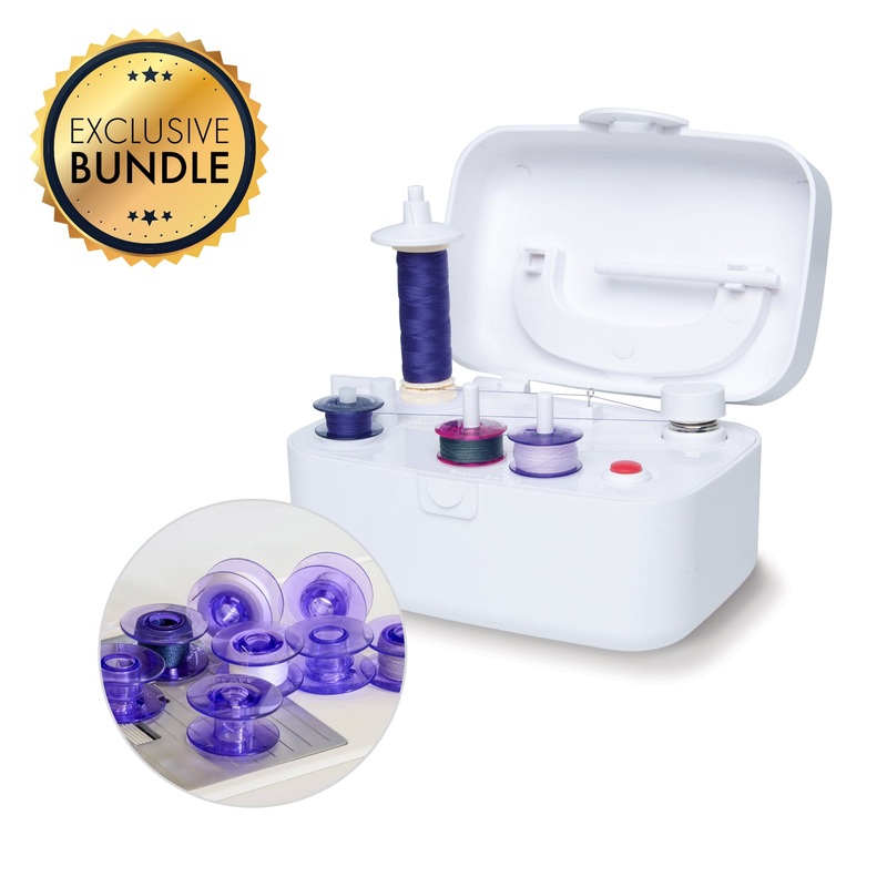 PFAFF Bobbin Winder with Violet Bobbins Bundle