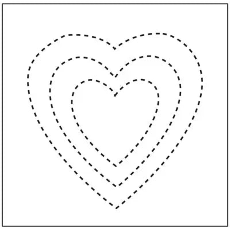Hearts 6"/9"/12" Quilt Stencil