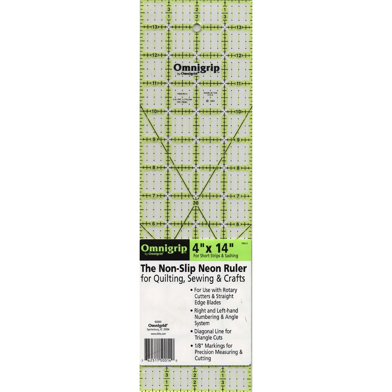 Omnigrid Omnigrip Neon Ruler 4in x 14in