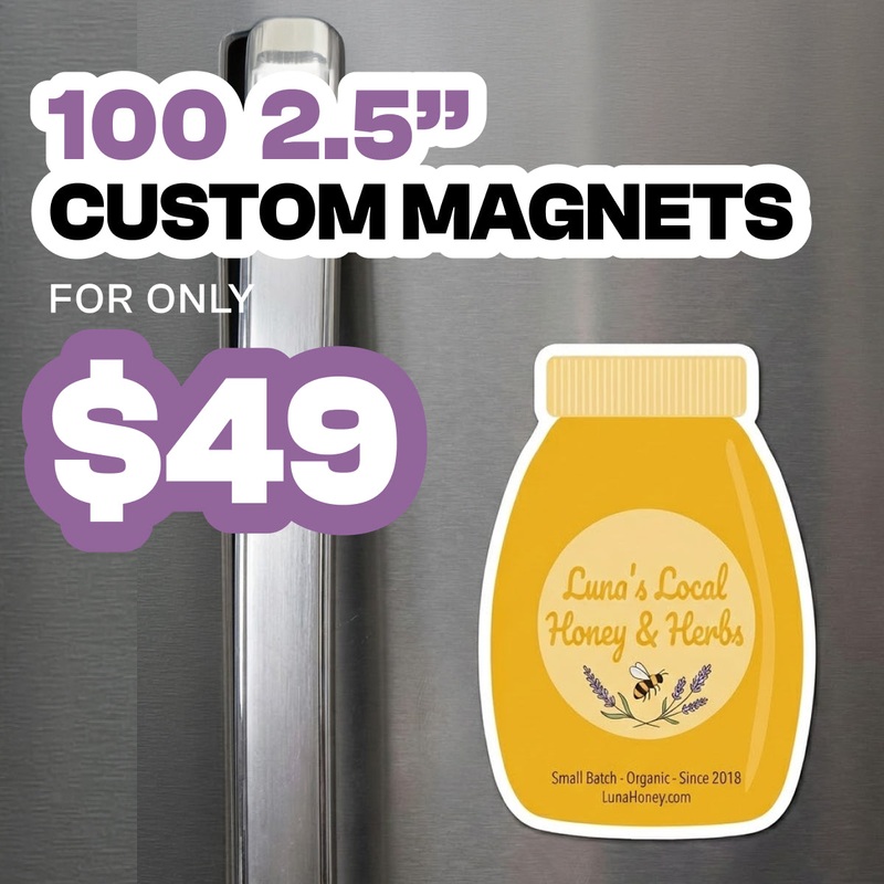 100 2.5" Custom Magnets