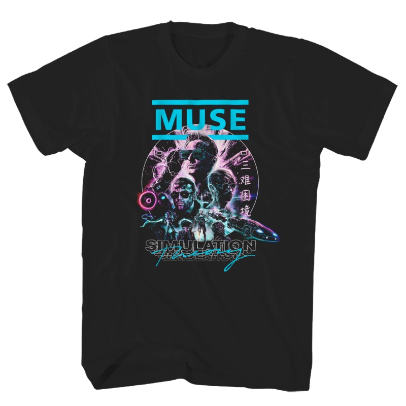 MUSE SIMULATION POSTER SCREEN PRINT T-SHIRT black