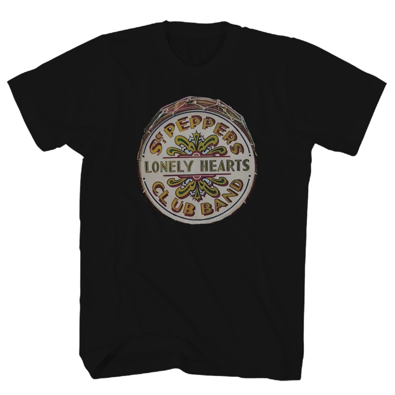 THE BEATLES - SGT PEPPER DRUM T-SHIRT BLACK