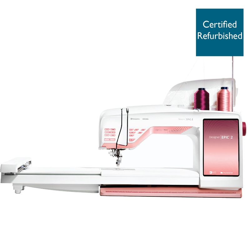 HUSQVARNA VIKING Refurbished DESIGNER EPIC 2 Sewing & Embroidery Machine in Burgundy Blush