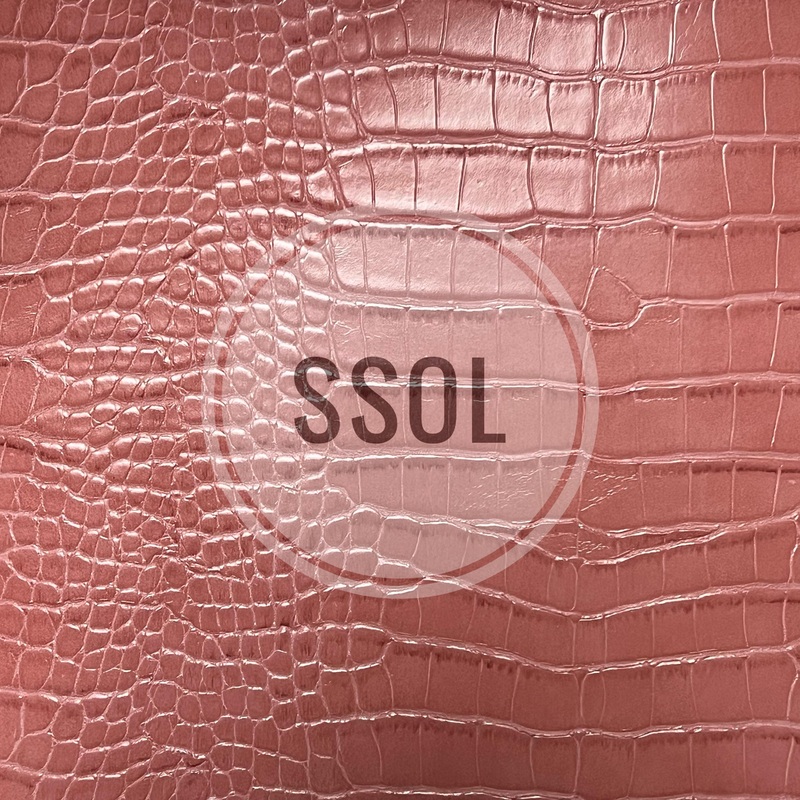 Vinyl/PU Leather - Croc (Salmon Pink)