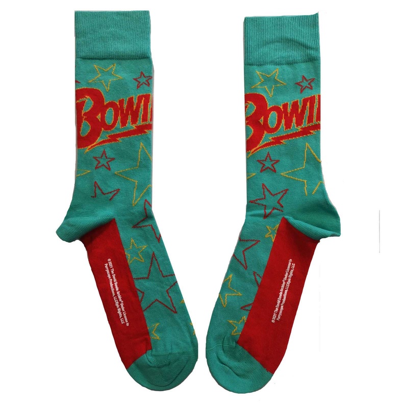 David Bowie - Unisex Ankle Socks: Stars Outline (Green)
