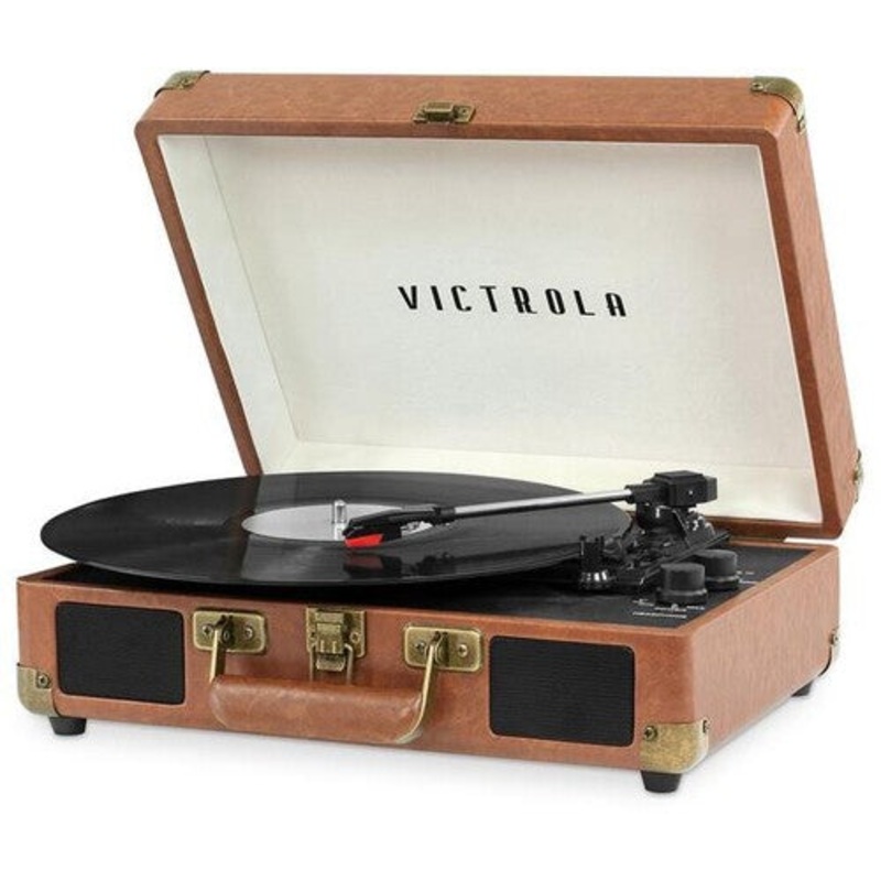 Victrola Vsc550Btbrw Journey Bt Suitcase Tt Brown - Victrola VSC-550BT-BRW-SDF Journey Bluetooth Portable Suitcase Turntable (Brown)