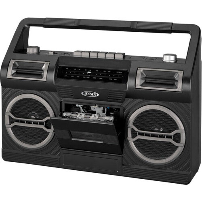 Jensen McR500 Boombox Cass Player/Rec Am/Fm Blk - Jensen MCR-500 Portable Boombox Cassette Player/Recorder AM/FM Radio (Black)
