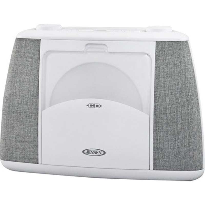 Jensen CD565 Prtbl Bt CD Music Sys Speakers White - Jensen CD-565 Portable Bluetooth CD Music System FM- CD Player - Speaker (White)
