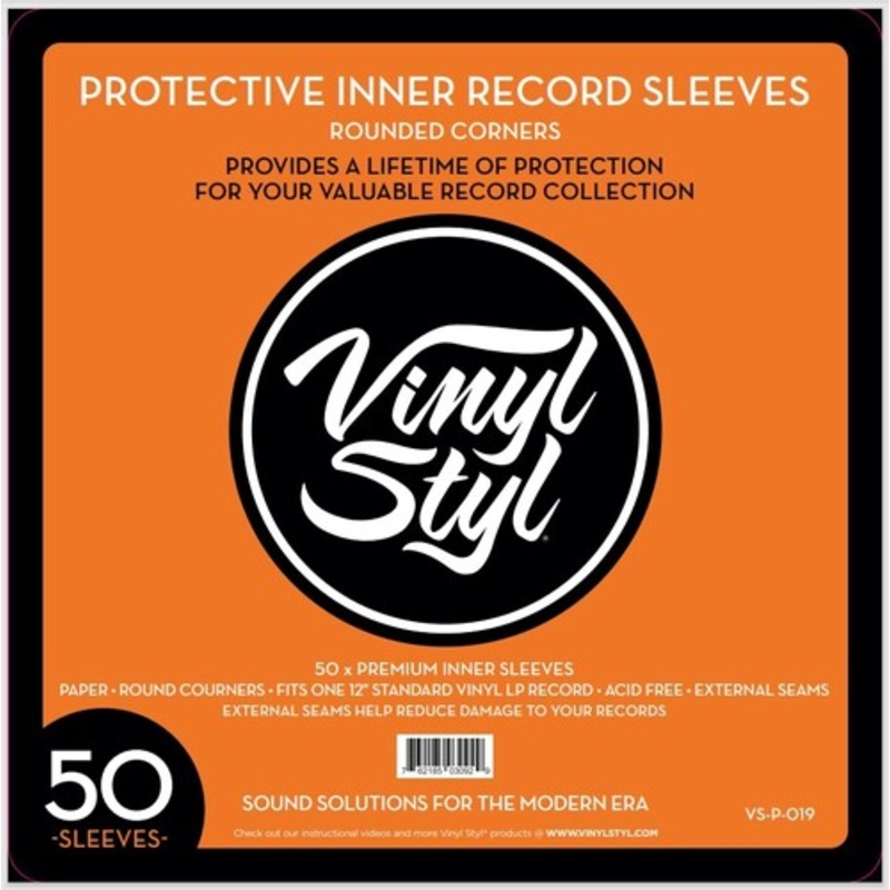 Vinyl Styl Vsp019 12in LP in Sl Rnd Crn 50Ct Wht - Vinyl Styl VS-P-019 12 Inch Inner Record Sleeves - Round Corner - 50 Count (White)