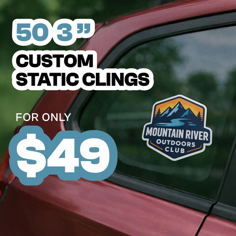 50 Custom 3.0" Static Clings