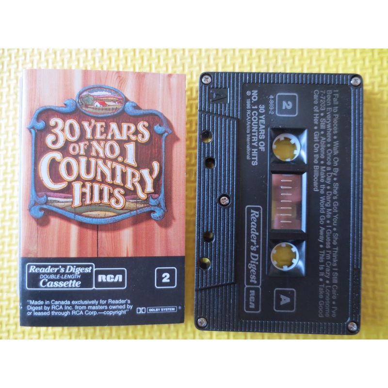 30 Years of NUMBER 1 Hits, COUNTRY Music Tape, Readers Digest, 1986 Cassette