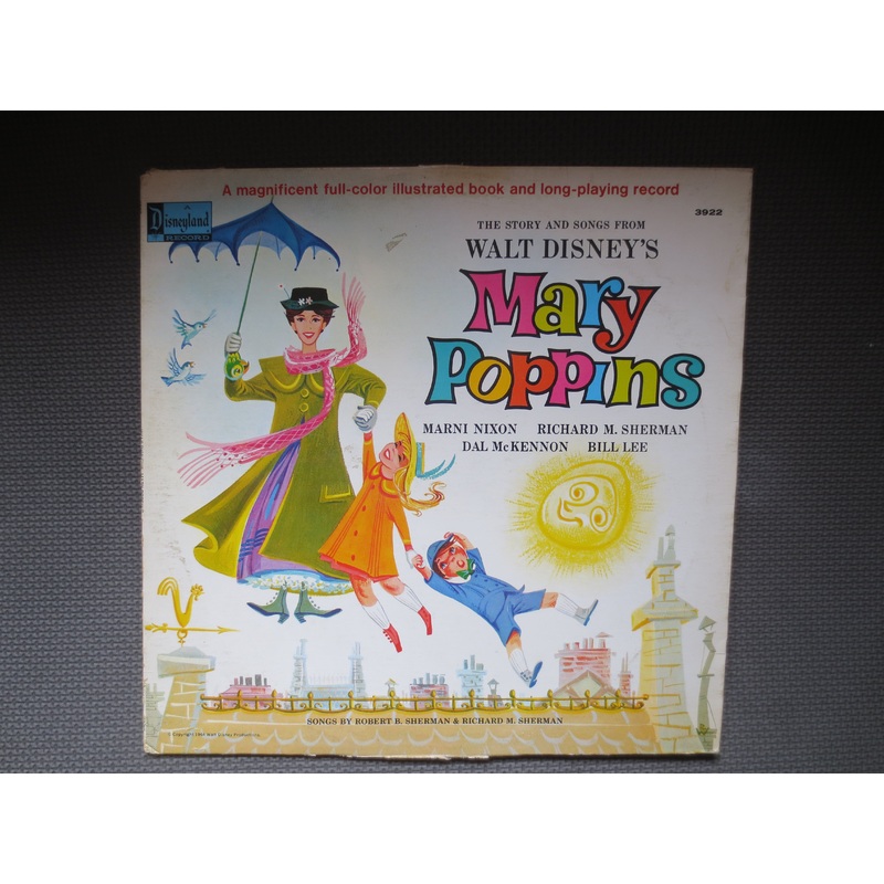 MARY POPPINS, Disneyland, Vintage Album, 1964 Record, Vinyl Lp