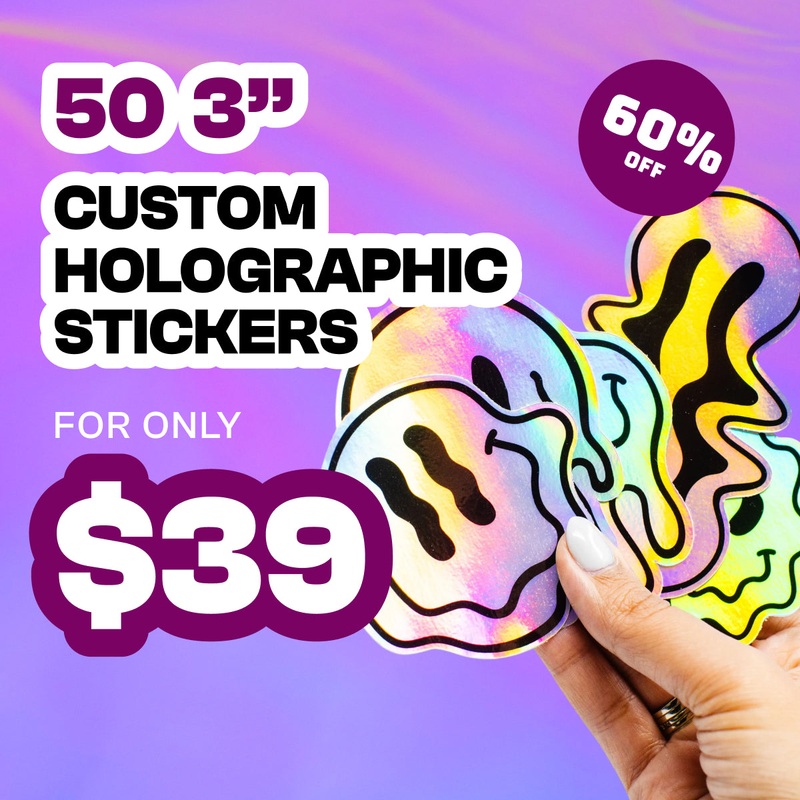50 3.0" Custom Holographic Stickers